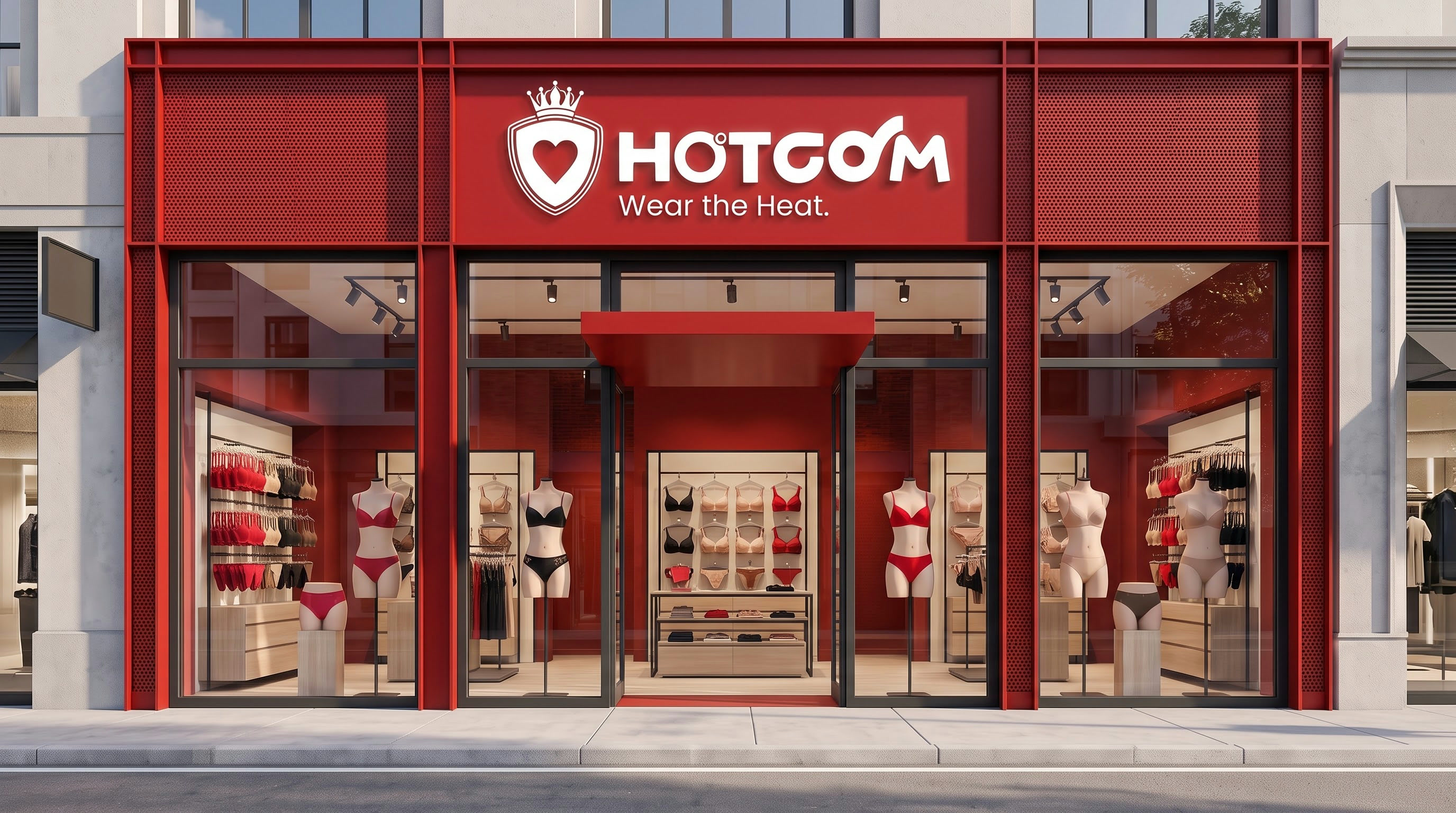 HOTCOM 红色主场实体店门头
