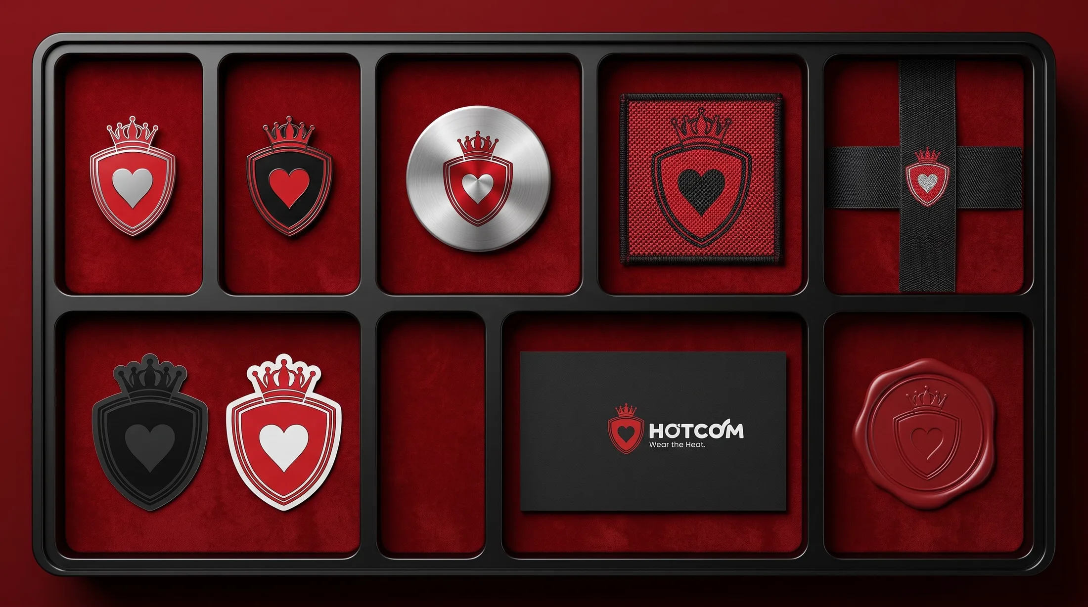 HOTCOM badge and sticker system