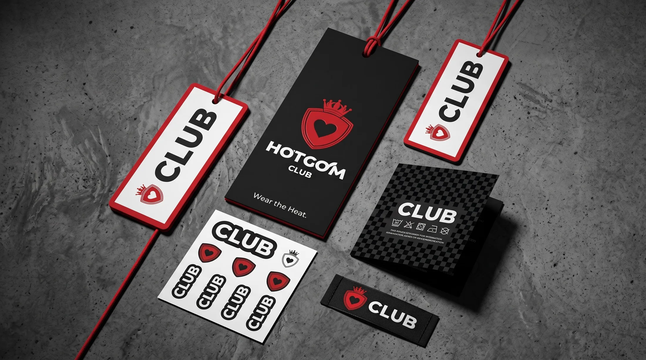 总览编号 017 / HOTCOM CLUB / 吊牌与贴纸系统