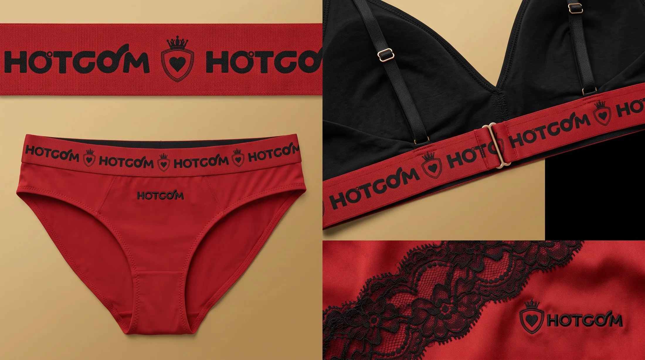 HOTCOM HEAT 红色腰头与产品细节