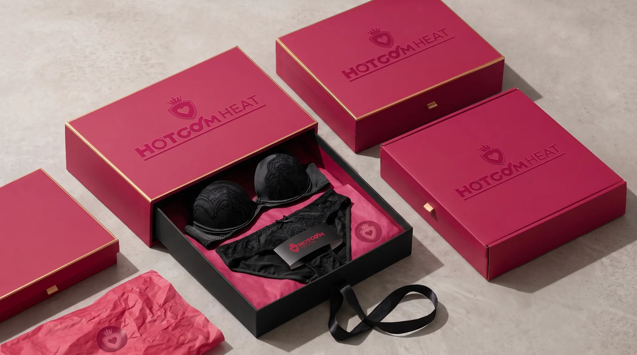 HOTCOM HEAT 玫红色包装系统