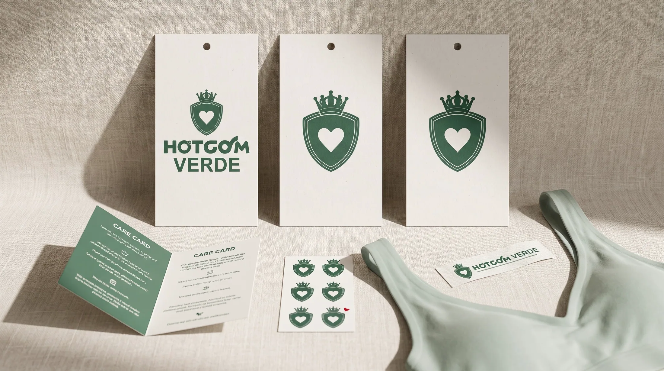 HOTCOM VERDE 吊牌、贴纸与护理卡新增候选